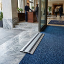 60mm anodised aluminium door threshold strip with smooth metallic finish for indoor and outdoor use