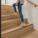 36mm slim aluminium stair nosing with dual rubber anti-slip insert concealed screws - lifestyle scene 1