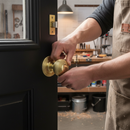 Premium Round Reeded Mortice Fire Door Knob Set with Polished Brass Finish and Fire-Rated Components for Enhanced Safety