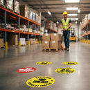 High-Visibility Self-Adhesive Warehouse Floor Marker Signs - Durable, Easy to Apply, Ideal for Safety Notifications