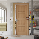 Premium Unfinished Shaker 4 Panel FD30 Fire Door with Solid Engineered Core for Enhanced Fire Resistance