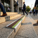 Aluminum anti-slip stair nosing strip 63x32mm with textured surface for indoor and outdoor safety