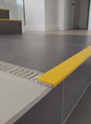 Anti-slip stair nosing R9 CG Yellow RAL 1021 tread 52mm aluminium TREP staircase UK