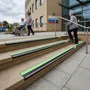Heavy duty PVC anti-slip stair nosing 60x32mm showing textured surface for commercial and domestic use