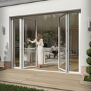 Premium White Aluminium External French Patio Door with Double Clear Tempered Glass for Modern Home Entryways