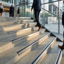 Silver anodised aluminium stair nosing profile 42x28mm dimensions for indoor and outdoor step edge protection