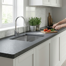 Premium Rounded Edge Laminate Worktop 3000mm x 600mm x 28mm - Elegant Granite Effect for Modern Kitchens