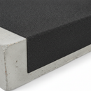 Black GRP stair tread cover full 345mm tread depth — complete step surface coverage with black impregnated grit