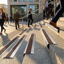 Aluminium stair nosing profile 69x40mm showing DDA compliant edge protection for indoor outdoor steps