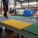 Premium Anti-Slip GRP Open Mesh Grating Panels - Corrosion-Resistant for Walkways, Platforms, and Stairs