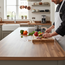 Premium Rounded Edge Laminate Worktop 3000mm x 600mm x 38mm - Durable Walnut Effect for Elegant Kitchen Design