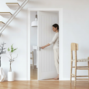 Premium White Primed Internal Cottage 1 Panel Framed Pocket Door Set for Space-Saving Elegance