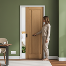 Premium Unfinished Oak 3 Panel Framed Pocket Door Set - Customizable Contemporary Design for Space Optimization