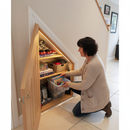Premium Unfinished Internal Angled Under-Stair Cupboard Door in Solid Oak - Customizable Height and Top Edge Length