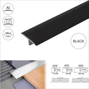 26mm T-bar floor transition strip in Black finish - 1.0m and 2.5m lengths