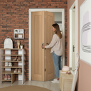 Premium Unfinished Internal Bi-fold Door Crafted from Solid Engineered White Oak for Space Efficiency and Customization