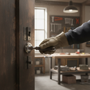 Premium Round Lever Door Handle Set with Two-Tone Finish and Heavy Duty Hardware for Fire Doors