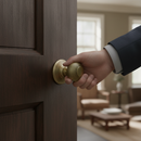 Premium Round Reeded Mortice Door Knob 50mm - Antique Brass Finish for Traditional Style