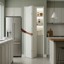 Premium White Painted 28mm Open Louvre Bi-fold Door Set with Ventilation and Complete Track System for Modern Homes