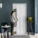 Premium White Primed Internal Pocket Door Set with Classic 1930s Design and Four Solid Panels for Space Optimization