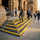 Anti-slip GRP stair tread 1m x 345mm with textured surface for indoor and outdoor safety applications