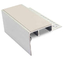 Heavy duty tile-in stair nosing in Canvas - 10mm and 12.5mm tile depth, 1.0m to 3.22m lengths