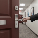 Premium Two-Tone Fire Door Handle Set with Polished and Satin Chrome Finish and Fire-Rated Hinges for Enhanced Safety and Style