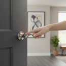 Premium Round Lever Door Handle with Twisted Curved Design in Polished Chrome Finish for Modern Interiors