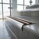 Aluminium Stair Nosing 77mm x 40mm, 5mm Gauge with Carborundum Insert — Anti-Slip Insert Colour: Hazelnut