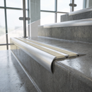 Aluminium Stair Nosing 77mm x 40mm, 5mm Gauge with Carborundum Insert — Anti-Slip Insert Colour: Chalk