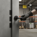 Premium Round Rose Lever Fire Rated Handle Set - Matt Black Finish for Enhanced Safety and Modern Aesthetics