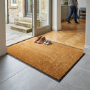 Natural brown coir matting made from coconut fibers, 1 meter wide, suitable for indoor and outdoor use