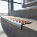 Aluminium Stair Tread Cover 157mm x 40mm with Carborundum Anti-Slip Insert — Anti-Slip Insert Colour: Chestnut