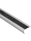 Retro-fit stainless steel stair nosing R10 with Transparent clear anti-slip tread insert TREP-GLK