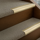 Solid Brass Stair Nosing 63.5mm Bullnose Single Channel, Anti-Slip Insert, Cut to Size 700-2700mm — Colour: Satin Brass