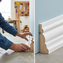 Premium White Painted Decorative Barrel Moulding 12mm x 34mm for Flooring Installation