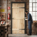 Premium Unfinished Scandinavian Pine Solid Door with V Groove Design for Customization and Durability