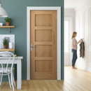 Premium Unfinished Shaker 4 Panel FD30 Fire Door with Solid Engineered Core for Enhanced Fire Resistance