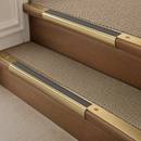Solid Brass Stair Nosing 63.5mm Bullnose Single Channel, Anti-Slip Insert, Cut to Size 700-2700mm — Colour: Flint Castellated