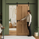 Premium Unfinished Victorian 4 Panel Flat Sliding Door with Space-Saving Design and Complete Installation Kit