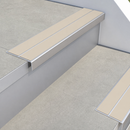 Aluminium Anti-Slip Stair Nosing 85x32mm Rakeback, Twin PVC Inserts, 11 Colours, 1m-3.22m — Insert Colour: Canvas