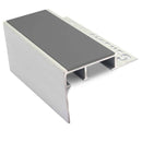 Heavy duty tile-in stair nosing in Midnight Grey - 10mm and 12.5mm tile depth, 1.0m to 3.22m lengths