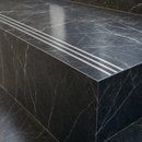 Stainless steel flat plate stair tread insert in satin finish