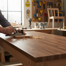 Premium Walnut Block Rounded Edge Laminate Worktop 3000mm x 600mm x 28mm for Stylish Kitchen Design