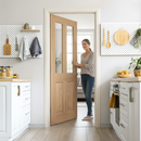 Premium Unfinished Internal Door with Clear Toughened Safety Glass and Solid Core for Enhanced Durability and Sound Insulation