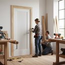 Premium White Internal Primed Fluted Pattern 10 Panelled Door - Customizable Solid Core Construction for Durability and Soundproofing