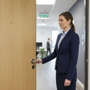 Premium Round Lever CE13 Fire Door Handle Set with Satin and Polished Chrome Finish - Heavy Duty Components and 10-Year Guarantee