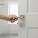 Premium Twist Bathroom Lever Handle Set on Round Rose - Polished Chrome & Satin Nickel Finish for Internal Doors