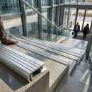Aluminium stair nosing profile 30x10mm dimensions showing L-shaped edge protection strip for indoor outdoor use