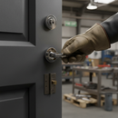 Premium Round Lever CE13 Fire Door Handle Set with Black Nickel & Polished Chrome Finish, Includes Hinges and Tubular Latch